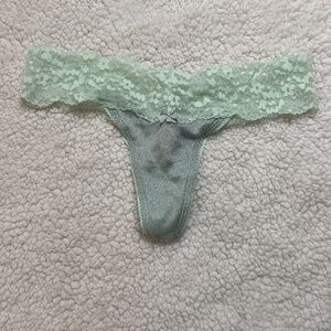 NWT Victoria's Secret Mint Green Lace Thong